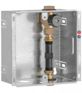Boite encastrable compteur d'eau DN20 (3/4"), 1 x vanne bronze adapteur 110mm, sans couvercle