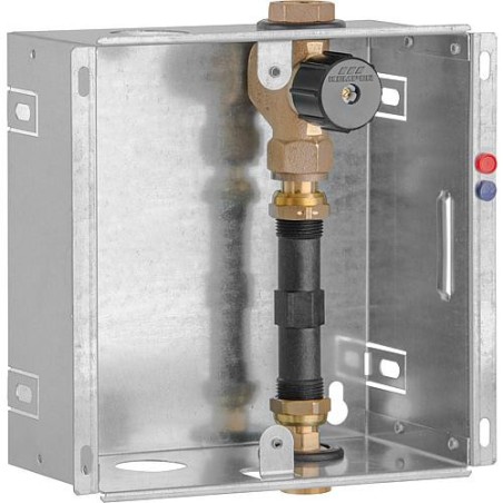 Boite encastrable compteur d'eau DN20 (3/4"), 1 x vanne bronze adapteur 110mm, sans couvercle