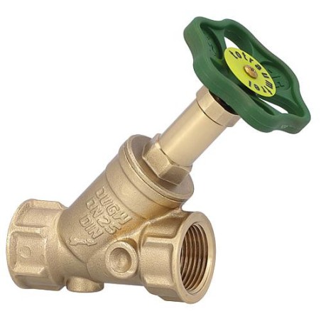 Robinet a soupape a siege oblique DN15 1/2" - sans vidage broche non montante-filet fem x fem