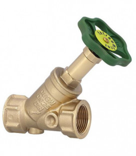 Robinet a soupape a siege oblique DN20 3/4" - sans vidage broche non montante-filet fem x fem