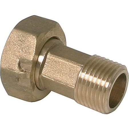 Raccord compteur avec plats et trou 1" -3/4