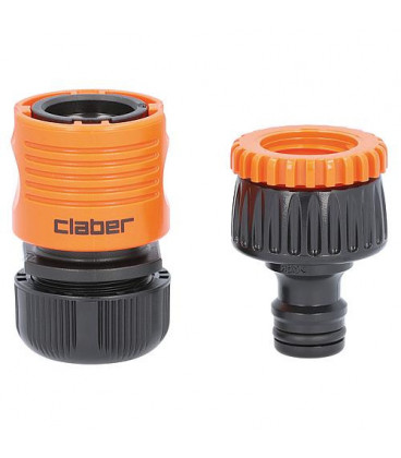 Kit raccordement tuyau dont tete robinet et raccord rapide 1/2"