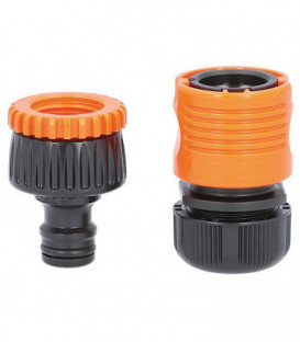 Kit raccordement tuyau dont tete robinet et raccord rapide 1/2"