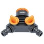 Vanne repartiteur Y 2-voies, fem. combinee DN20(3/4")+ DN25(1"), quantite d'eau reglable