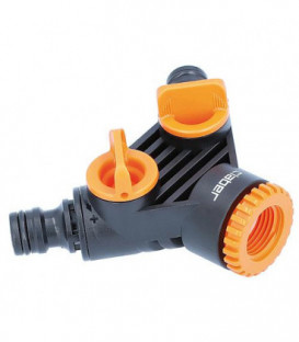 Vanne repartiteur Y 2-voies, fem. combinee DN20(3/4")+ DN25(1"), quantite d'eau reglable