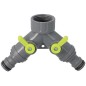 Repartiteur 2 voies 3/4" pour 1/2" robinet d'eau