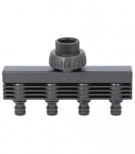 Vanne repartiteur 4-voies fem. DN20 (3/4"), quantite d'eau reglable