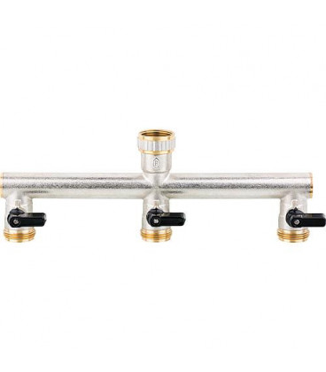 Robinet d'arret triple ecrou DN20(3/4")x male DN20(3/4") lation nickele