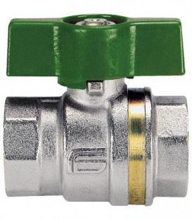 Vanne a bille ASTER ACS fem/fem 3/4" certifie DVGW avec volant vert alu