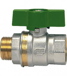 Vanne a bille ASTER ACS fem/male 1", certifie DVGW avec volant vert alu