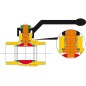 robinet laiton ASTER ACS f/f 3/4" avec levier alu rouge