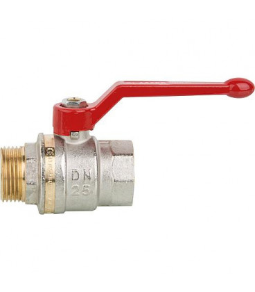 Robinet a boisseau sphérique laiton eau potable Aster ACS, male/fem 3/8" PN40, avec levier alu