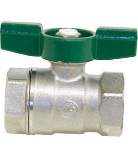 Robinet a bille d eau potable R 251D filet fem/filet fem 1" PN16 Laiton chrome / poignee papillon