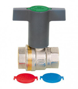Robinet a bille eau potable Aster 3/4" laiton avec rallonge poignee papillon plastique, DVGW