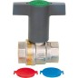 Robinet a bille eau potable Aster 3/4" laiton avec rallonge poignee papillon plastique, DVGW