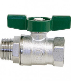 Robinet a bille d eau potable R 254D filet fem/filet mâle 1/2" PN16 Laiton chrome / poignee papillon