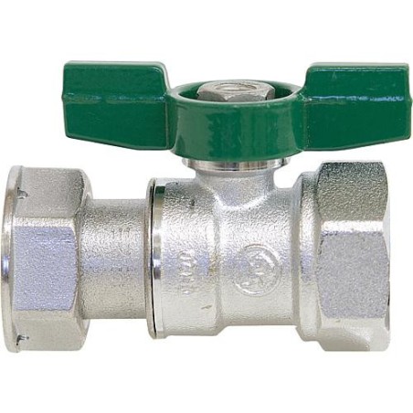 Robinet a bille d eau potable R 251P filet fem/ecrou-chapeau. 3/4"x3/4" PN16 Laiton chrome / poignee papillon