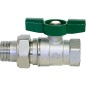 Robinet a bille d eau potable R 259D filet fem/filet mâle 1/2" x 1/2" PN16 Laiton chrome / poignee papillon