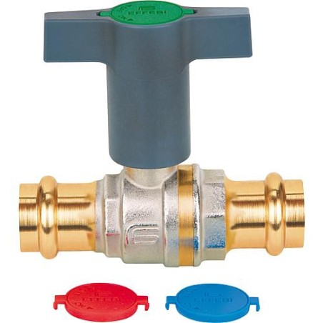 Robinet a bille eau potable Prestige 28mm, laiton avec rallonge poignee plastique, DVGW