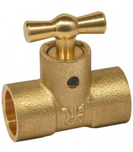 Raccord a souder laiton droit avec arret, 22 x 22 mm