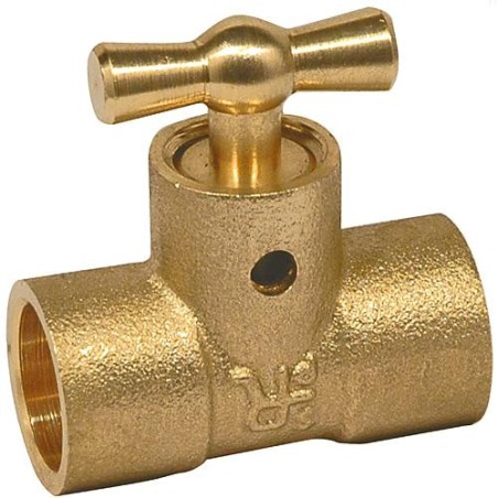 Raccord a souder laiton droit avec arret, 22 x 22 mm