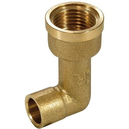 Raccord d'angle laiton á souder femelle, version longue, 1/2"x16mm
