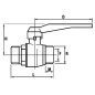 Vanne a boisseau spherique laiton PN20, passage integral R 11/2" filetage male x male