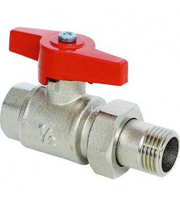 Vanne a boisseau spherique laiton PN10 avec raccords à vis, poignée papillon DN20 3/4" femelle -mâle
