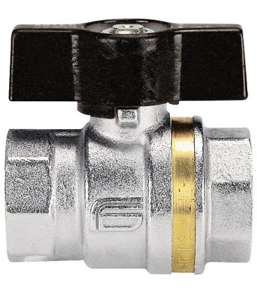 Vanne a boisseau spherique laiton femelle/femelle 3/4" avec poignée papillon en aluminium