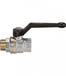 Robinet à bille en laiton mâle/fem 1/4" avec levier à main en aluminium