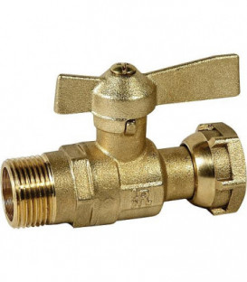 Vanne d'arret droite avec écrou-chapeau 3/4" mâle x 3/4" chapeau