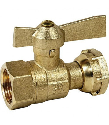 Vanne compteur droite, ecrou chapeau 1/2" femelle x 3/4"ecrou Vanne compteur droite, ecrou chapeau 1/2" femelle x 3/4"ecrou