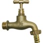 Robinet d'arrosage laiton avec raccord cannelé 1/2" - 3/4" M
