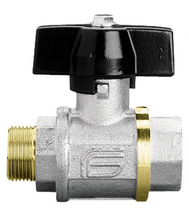 Robinet à bille en laiton TOTAL filetage male/femelle 1/8" avec poignée papillon en aluminium