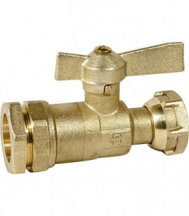 Vanne d'arret droite pour tube PE 32mm x 1" écrou-chapeau