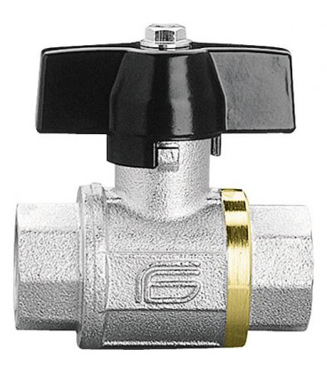Robinet à bille en laiton TOTAL filetage femelle/femelle 3/8" avec poignée papillon en aluminium