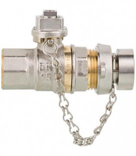 Robinet spherique Tappy fermeture avec bouchon 4 pans 1/2", sans levier PN40, DN15 1/22 femelle