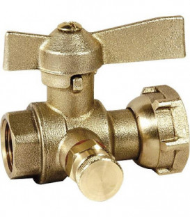 vanne d'arret droite avec écrou chapeau 3/4" femelle x 3/4" chapeau
