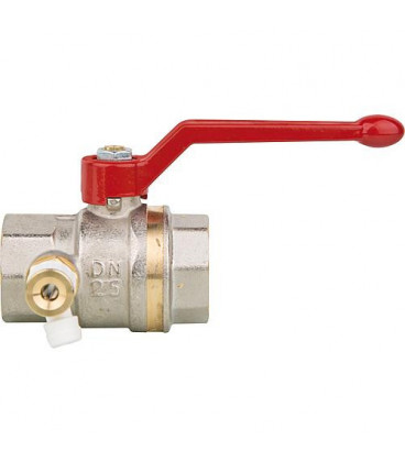 Robinet a boisseau sphérique Aster ACS, fem/fem 11/4", PN40 vidage rotatif, levier alu