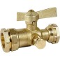 Vanne d'arret droite pour tube PE 25mm x 3/4" écrou-chapeau Vanne d'arret droite pour tube PE 25mm x 3/4" écrou-chapeau