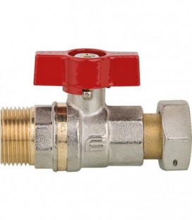 Robinet a boisseau sphérique laiton ASTER ACS, 3/4" male x 3/4" écrou tourna avec levier alu