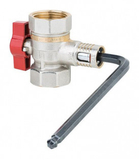 Robinet spherique laiton avec vanne de regulation de debit manuelle 3/4" femelle