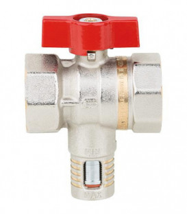 Robinet spherique laiton avec vanne de regulation de debit manuelle 1/2" femelle