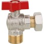 Robinet à bille laiton angle Aster ACS FEm/Male 3/4"x1/2" avec levier alu