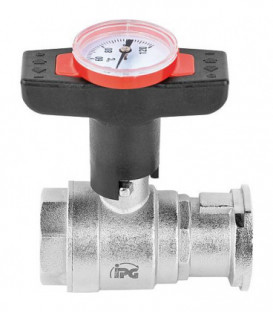 Thermometre rouge convient pour robinet spherique T-isolation type fileté et bride,echelle 0-120°C