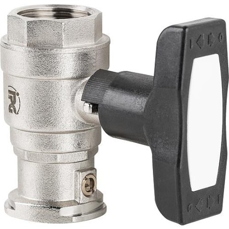 Robinet spherique T-isolation DN32 (11/4") fem x DN25(1") bride, PN 20, passage integral