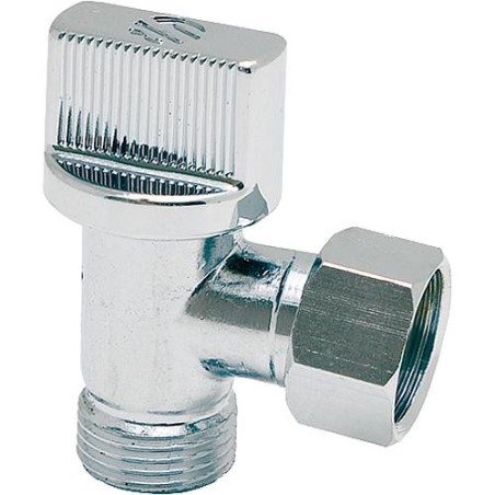 Robinet arret WC 1/4 tour WATTS M/F écrou tournant 3/8" chromé - équerre
