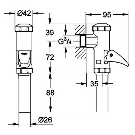 Reservoir completement automatique DAL pour WC GROHE StarLight 50 pieces P-IX 1557/II chrome
