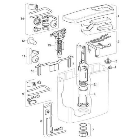 Kit de montage pour AP 140 reservoir chasse d'eau