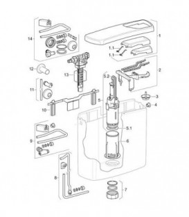 Ecrou pivotant pour tube de chasse d'eau coude pour AP140 reservoir chasse d'eau